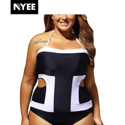 China China Supplier OEM Anti-UV One Piece Plus Size Tankini Swimwear For Big Size Lady for sale