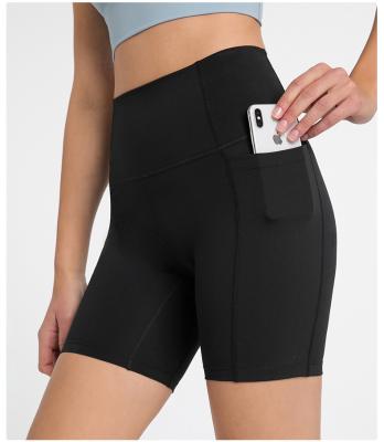 China Breathable Women Nylon Spandex Compression Sport Fitness Yoga Pants High Waisted Workout Gym Booty Gaiters With Pocket OEM Style Packing for sale