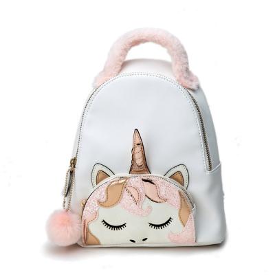 China Wholesale waterproof female cartoon treasure bag schoolbag cute children unicorn backpack for sale