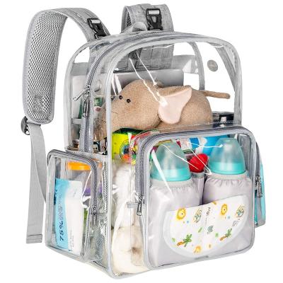 China With Transparent USB Diaper Bag Backpack Bag, Large Travel Multifunctional Maternity Baby Diaper Changing Bags For Mommy With Stroller Straps for sale