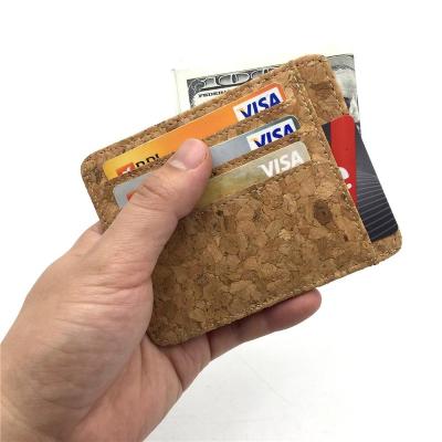 China High Quality Natural Cork Wallet Slim Card Wallet Men Handmade Cork Wallet for sale