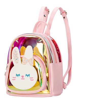 China PVC Laser Waterproof Girl Cartoon Backpack Transparent Children Backpack for sale