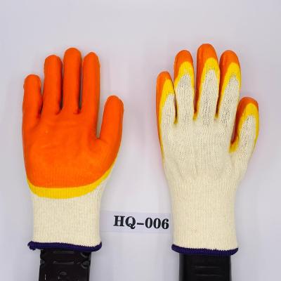 China Anti-Slip Flat White Flat Smooth Latex Gloves Cotton Hand Gloves Latex Rubber Palm Coated Construction Safety Work Gloves for sale