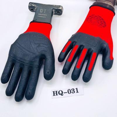 China Light Industry Oil Resistant Industrial Universal Slip Resistant Safety Palm Nylon Nitrile Coated Nitrile Work Dipped Gloves for sale