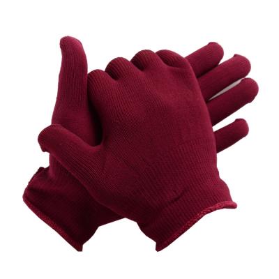 China 7G 100% Anti-slip Pure Nylon Gloves Burgundy Nylon Work Gloves 10 Gauge Dark Red 500G Nylon Gloves for sale