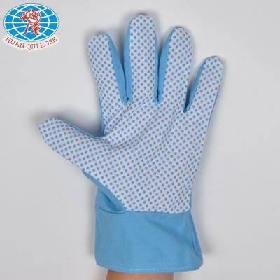 China Anti-Slip Women Garden Working Gloves With PVC Dots Cotton Knitting Gardening Gloves for sale