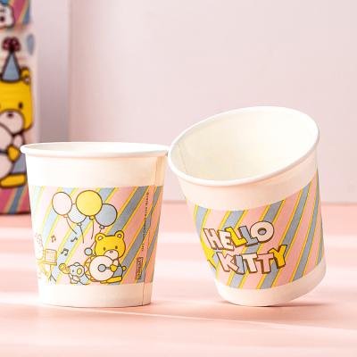 China Customized Printed Disposable Paper Cup Biodegradable Coffee Paper Cup Single Wall Kraft Paper Cup for sale