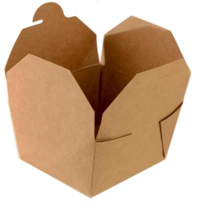 China Biodegradable Brown Kraft Folding Food Take Out Lunch Boxes for sale