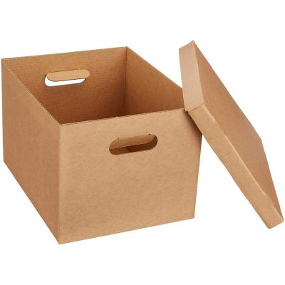 China Recyclable Lamination Corrugated Multifunctional Organizer Paper Banker Storage Box for sale