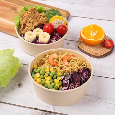 China And Disposable Kraft Takeaway Biodegradable Cardboard Food Grade Shallow Salad Bowl Dishes for sale