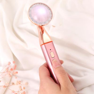 China Natural Face Beauty Tool LED Light Therapy Jade Stone Vibration Electric Rose Quartz Face Massager With Heating Compress for sale