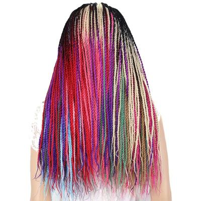 China Free Sample Hot Selling Two Tone Ombre Senegalese Twist Crochet Hair Senegalese Twist Hair Crochet 20 Roots / Bundle Synthetic Black Braiding Hair For Women for sale