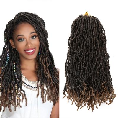 China Crochet Hair 12 18 26 36 Inch Ombre NU Goddess Faux Locs Colored Dreadlocks Soft Synthetic Fiber Hair Extension Crochet Hair for sale