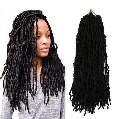 China Crochet Hair 12 18 26 36 Inch Ombre NU Goddess Faux Locs Colored Dreadlocks Soft Synthetic Fiber Hair Extension Crochet Hair for sale