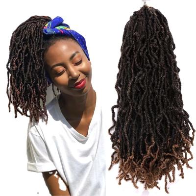 China Cheap Price Hot Quality Colored Ombre 12 Crochet Hair NU Quality 14 18 24 36Inch Soft Faux Locs Queen Height Synthetic Goddess Crochet Hair for sale