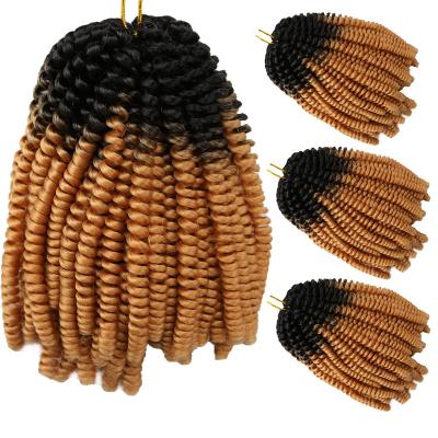 China Wholesale Good Quality Curly Curly Braiding Hair Thumb Box Braids Ombre Spring Twist Crochet Hair Synthetic Crochet Hair Extension Braiding Hair for sale