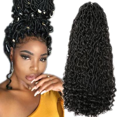 China River locs crochet curly Ombre Locs Afro Hair 24Inch Dreadlocks Goddess messy box braids curly River Locs passion twist soft Faux Locs crochet hair for sale