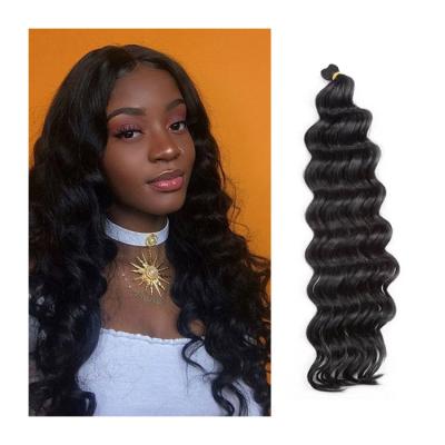 China Wholesale 20Inch 80G Good Quality Water Wave Braiding Hair Professional Water Wave Twist Crochet Classic Tape In Synthetic Deep Wave Braiding Hair Bulk for sale