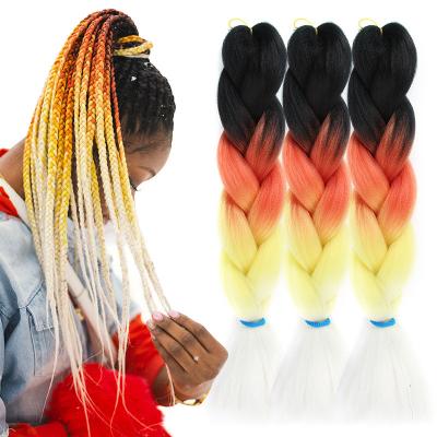 China Ombre Hair Best Quality Braiding Hot Water Setting Hair 100G Elephant Hair Wholesale Red Ombre African Collection Braiding Hair for sale