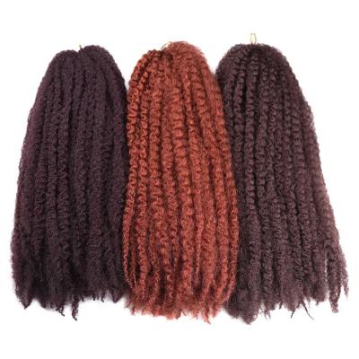 China Marley's Braid 18Inch Two Tone Senegalese Box Braid Curly Kinky Curly Twist Crochet Hair Passion Wine Red Crochet Braiding Hair Pre Curly for sale