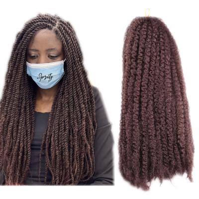 China Marley Braid 18Inch Curly Colored Custom Braiding Hair Bundles Afro Easy Curly Elephant Hair Ombre Marley Braid Ultra Curly Colored Braiding Hair for sale