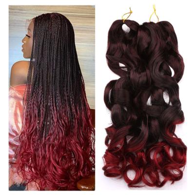 China 22Inch 75G 150G Ombre Hair Braiding Hair 22Inch 75G 150G Cheap Top Quality Knotless Spiral Ombre Loose Wave Crochet Braiding Hair 2022 Dropshipping Curly for sale