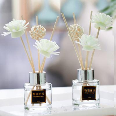 China Hot Sale 50ML 100ML 150ML 200ML Cosmetic Flat Round Reed Diffuser Bottle With Cap for sale