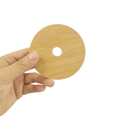 China Wholesale Non Spill 70mm Custom Lids 86mm Cup Cover Bamboo Lids For Straw Hole Beverage Cup for sale