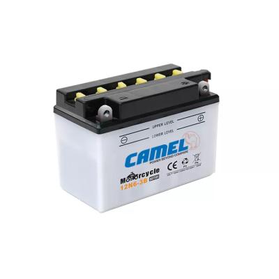 China 12N6-3B Camel Motorcycle Electrical System Dry Charged 12v Lead Acid Battery For Victory Kawasaki Suzuki 02 (E10) for sale