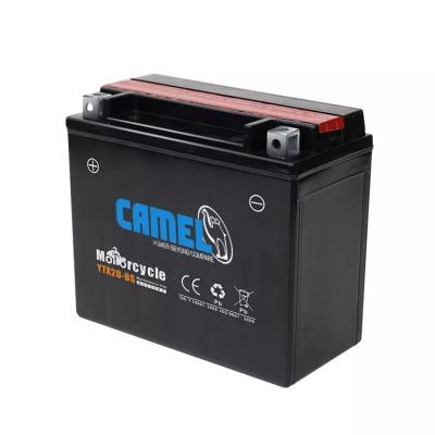 China Camel YTX20-BS Motorcycle Electrical System Rechargeable 12v Lead Acid Batteries For BMW Haojue Lifan 02 (E10) for sale