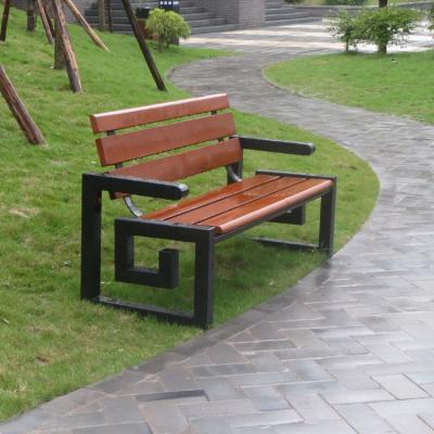 China New Style DY10054 Outdoor Furniture Modern Garden Park Outdoor Street Sit Cheap Style Park Wooden Slats Garden Chair for sale