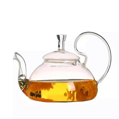 China China Viable Factory Wholesale Blooming Coffee Flower Tea Set 800ml Glass Teapot for sale