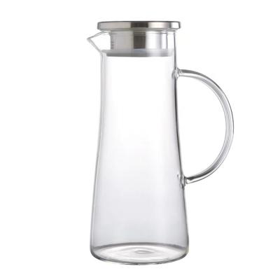 China Sustainable Coffee Wholesale 1300ml/45oz Glass Cooling Kettles Explosion Proof Home Thermostable Glass Kettles for sale