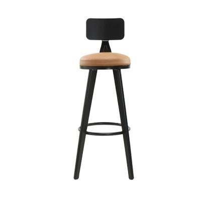 China Hotsell Modern Bar Furniture Modern Design 4 Legs Trace Style Industrial Metal Bar Stool With Vintage PU Leather Top for sale