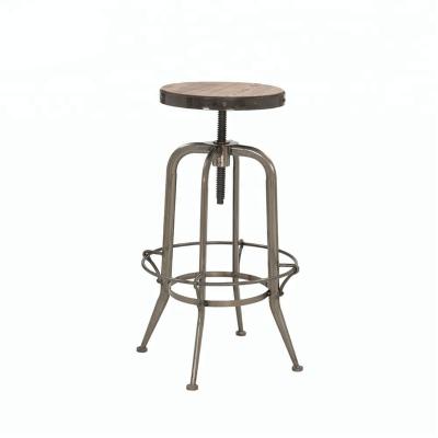 China SM-W1091 Modern Industrial Style and Height Coffee Stool Seat Metal Swivel Metal Bar Adjustable Chairs for sale