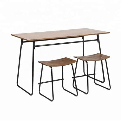 China Modern Design Simple Structure Metal Dining Table With Panel Top for sale