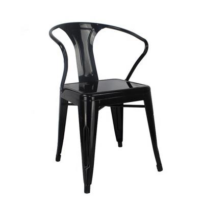 China Modern High Quality Cheap Industrial Metal Tolix Armchair Metal Iron Black Dining Chairs for sale