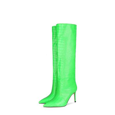 China Stone Pattern Anti-slippery Hot Selling Ladies Boots Large Size Women's Winter Knee High Boots for sale