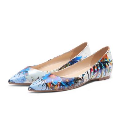 China New Arrivals Anti-slippery Loafers 3D Invisible Heels Printing Women's Flat Waist Shoes Increasing Shoes for sale