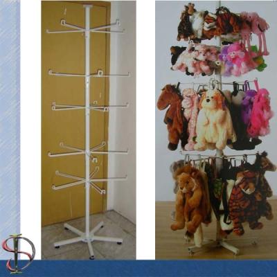 China Metal Display Rack with hooks for brand gifts / White TOY PET CARRIER / Spinner Rack for plush toys / POP display stand for sale