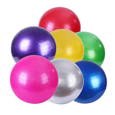 China Anti Burst Non Slip Yoga Ball PVC Yoga Training Ball With Pump Fitness Equipment Massage Therapy Balls With Custom Logo for sale