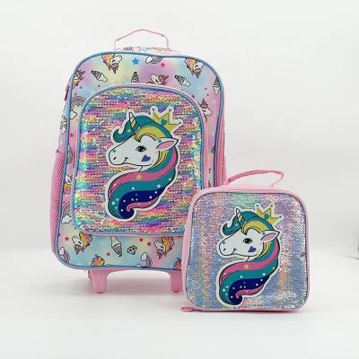 China Multifunctional Reusable Trolley Bag Trolley School Bags Kids School Trolley Bags For Girls for sale