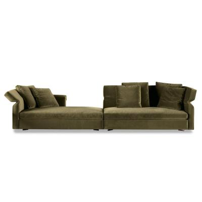 China High Quality Sofa Living Room Furniture Set (Size) Italy Modern Fabric Adjustable Sofa European Dark Green Metal for sale