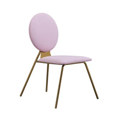 China Modern Simple Hotel Luxury Pink Leather Dining Chairs (Height) Design Adjustable New Dining Furniture Restaurant Chair for sale