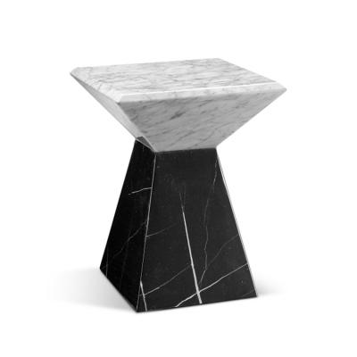 China Natural Texture Black Luxury Marble Indoor Furniture Small Marble Coffee Table Sofa Side Table For Living Room for sale