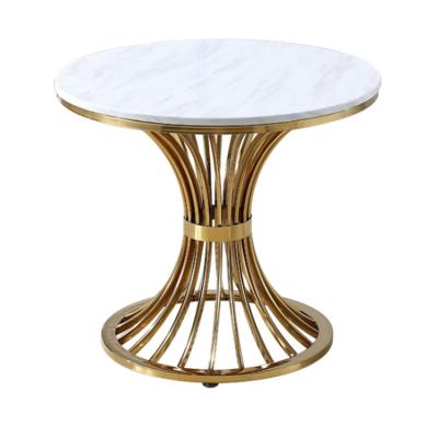 China Cabinet marble gold marble side sofa tea table stainless steel small coffee table corner natural texture for sale