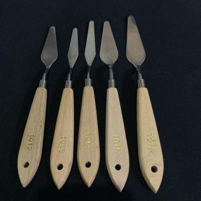 China Oil Panting 5 Pcs Wood Handle Painting Knife Set / Palette Knives Set for sale