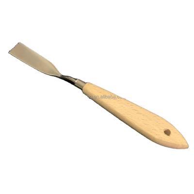 China Oil Panting Amazon 2022 Stainless Steel Wooden Handle Spatula Palette Painting Knife For Oil Painting for sale