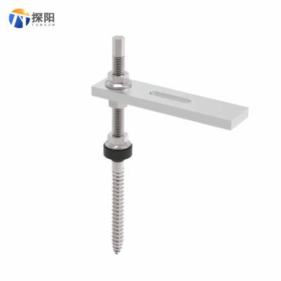 China Agriculture ; Industrial; House ; commercial solar double roof hanger bolt bracket threaded solar system roof bracket pitched Tin Roof Adjustable Stud L foot for sale