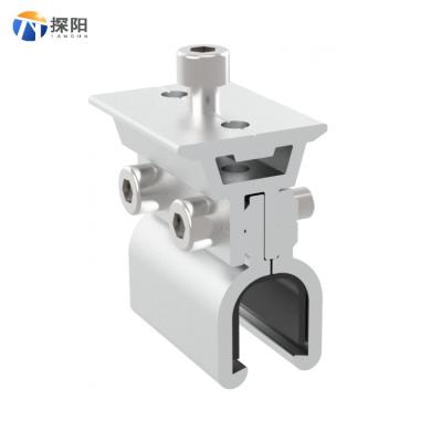 China Agriculture ; Industrial; House ; Commercial Aluminum Small Kliplok Aluminum Rooftop Roof Clamps Panel Stand Seam Clamp Interface Bracket for sale